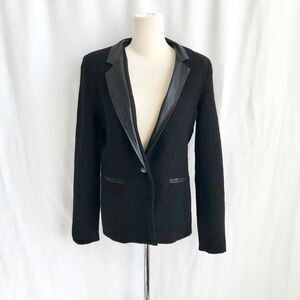 Line the Label wool/leather Preppy Old Money Power Academia blazer/jacket size S